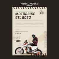 Free PSD motorbike extreme sport poster template