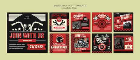 Free PSD motorbike shop instagram posts