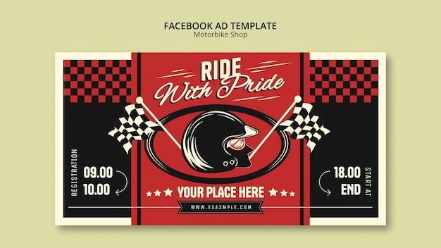 Motorbike shopping facebook template