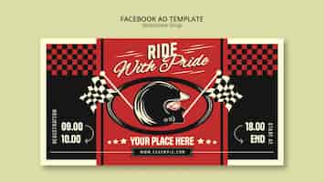 PSD gratuito modello facebook per lo shopping in moto