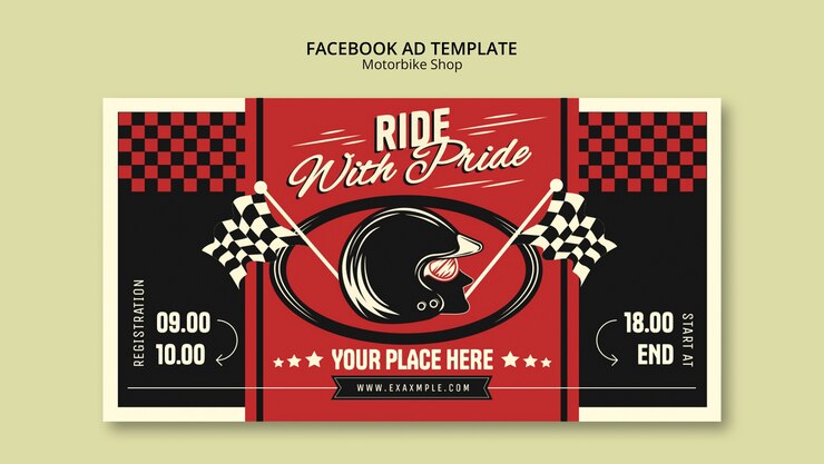 Free PSD motorbike shopping facebook template