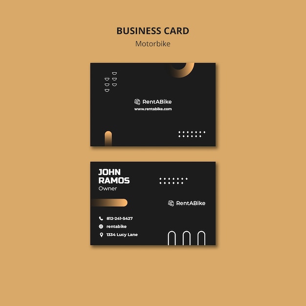 Free PSD motorbike trips business card