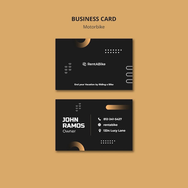 Motorbike trips business card
