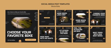 免费PSD摩托车旅行instagram发布模板