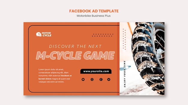 Free PSD motorcycle adventure facebook template