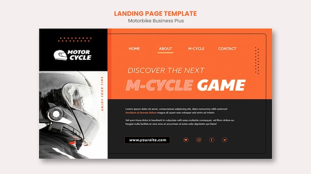 Free PSD motorcycle adventure landing page