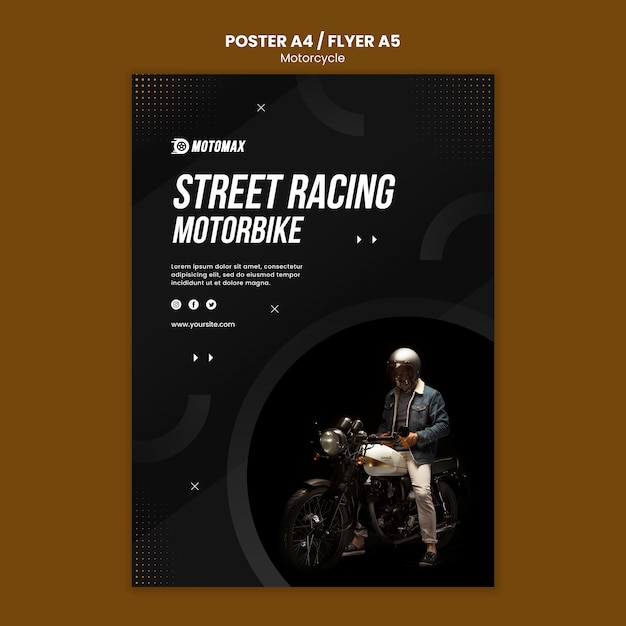 Free PSD motorcycle concept flyer design