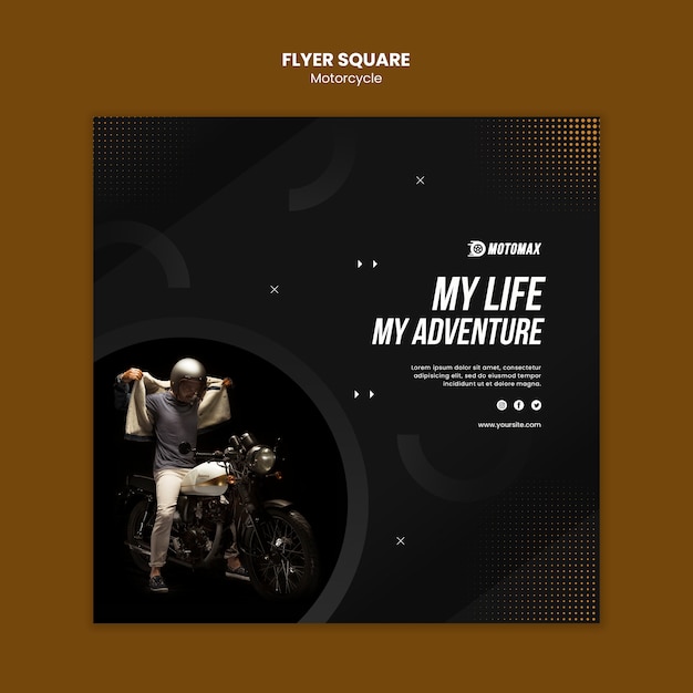 Free PSD motorcycle concept flyer square