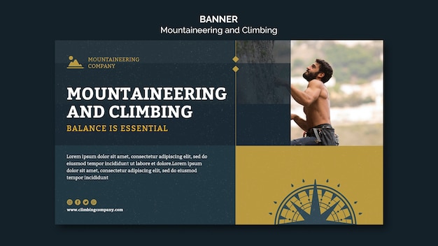 Modello di banner per alpinismo