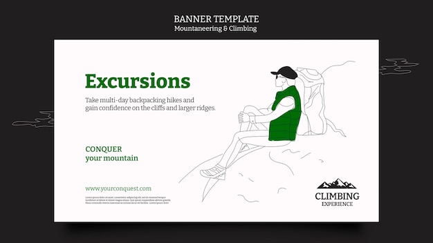 Mountaineering and climbing banner design