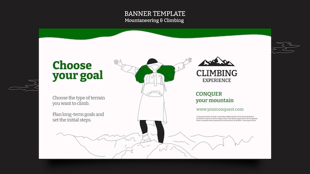 Mountaineering and climbing banner design