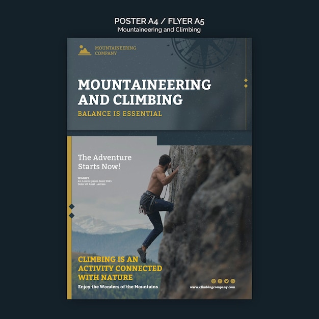 Mountaineering flyer template