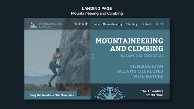 Mountaineering landing page template