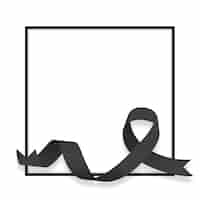 Free PSD mourning element with frame and ribbon