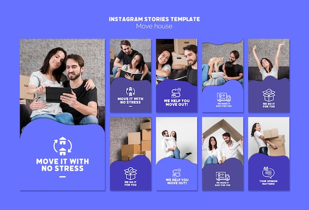 PSD gratuito sposta il modello di storie instagram casa