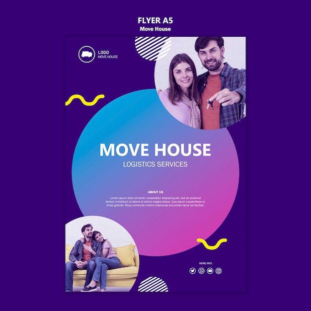 Move house logistics services flyer template