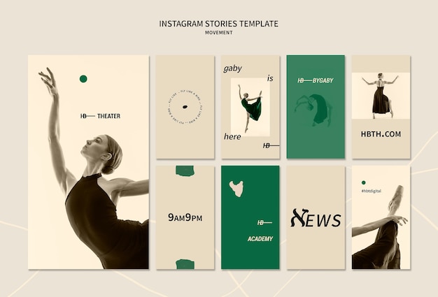 Шаблон истории движения instagram