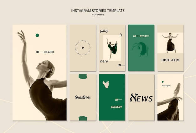 Modello di storie di instagram di movimento
