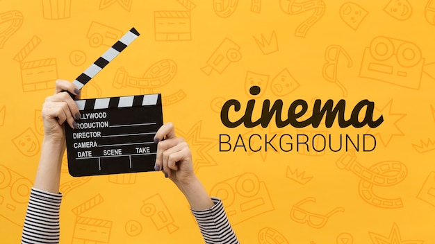 Movie clapper board cinema background