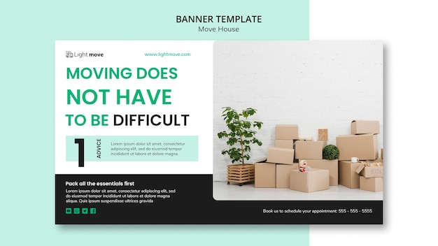 Free PSD moving company banner template