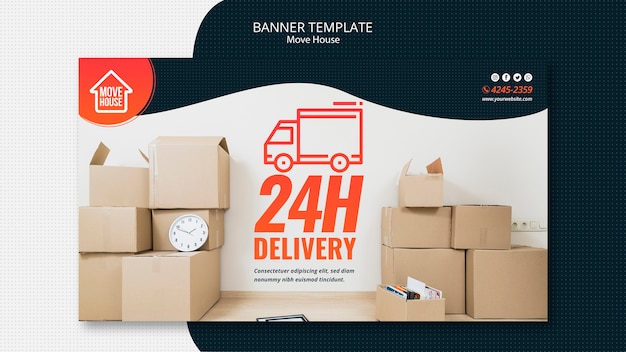 Moving house banner template