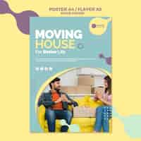 Free PSD moving house service flyer template