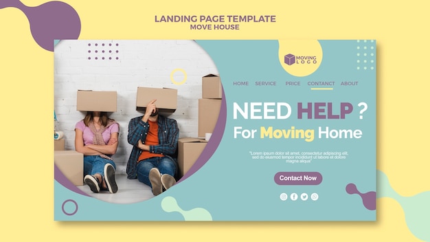 Free PSD moving house service landing page