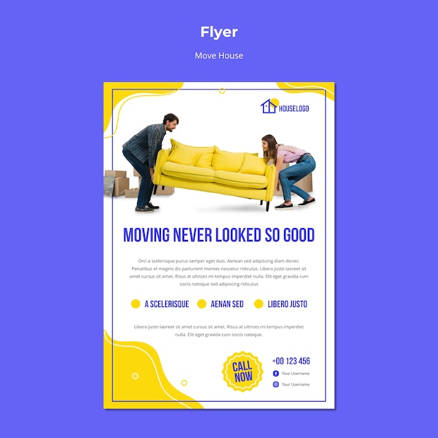 Free PSD moving never looked so good flyer