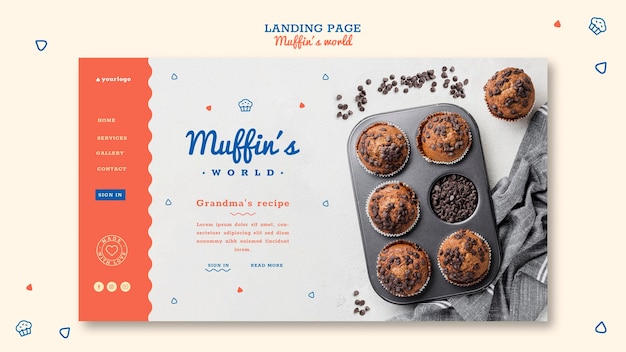 Muffins concept landing page template