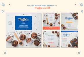 Free PSD muffins concept social media post template