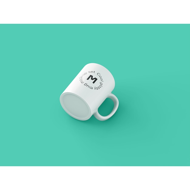 Mug on green background mock up – Free PSD download