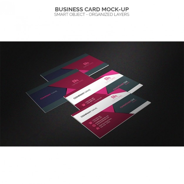 Free PSD multicolor business card mock up