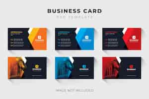 Free PSD multicolor business card template with dark background