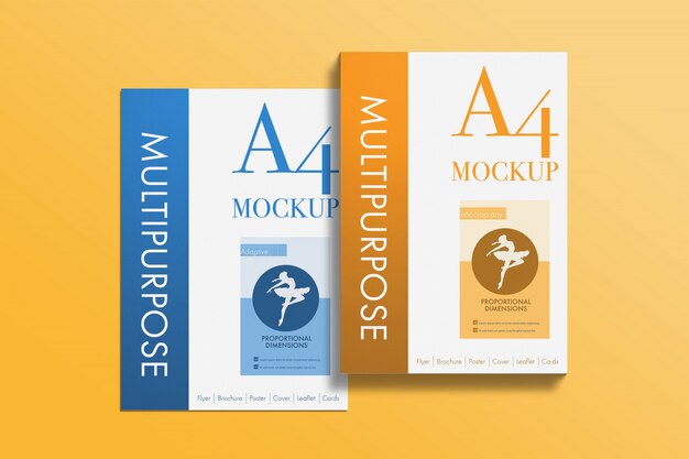 Multipurpose A4 papers mockup