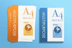 Free PSD multipurpose a4 papers mockup