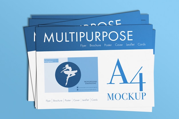 Multipurpose A4 Papers Mockup – Free PSD Download