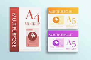 Free PSD multipurpose a4 papers mockup