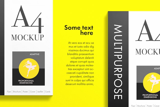 Multipurpose A4 Papers Mockup Free PSD Download