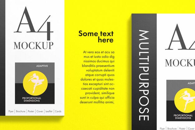 Multipurpose A4 papers mockup