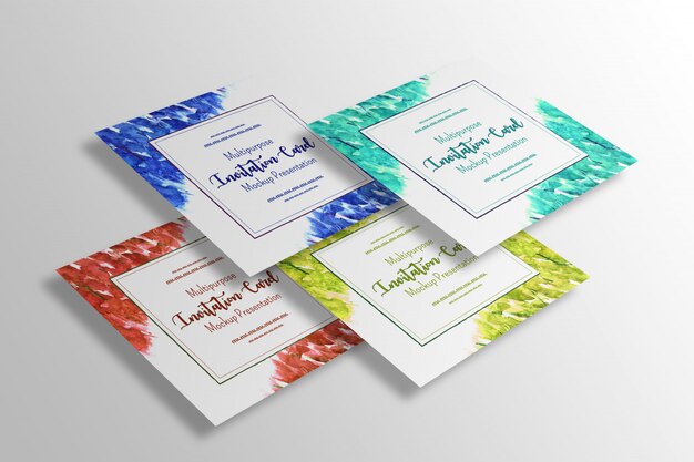 Multipurpose square invitation card mock-up presentation