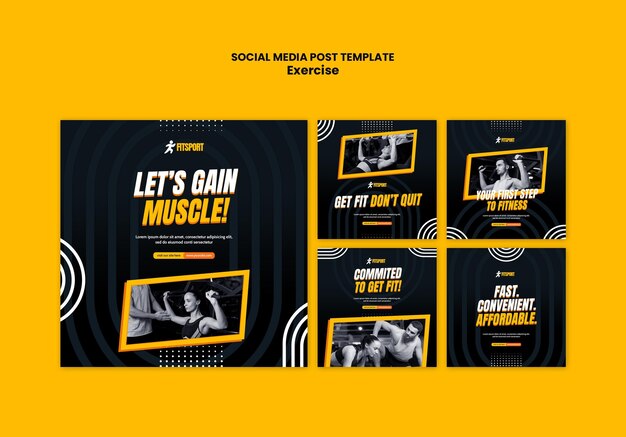 Muscle gain social media post template