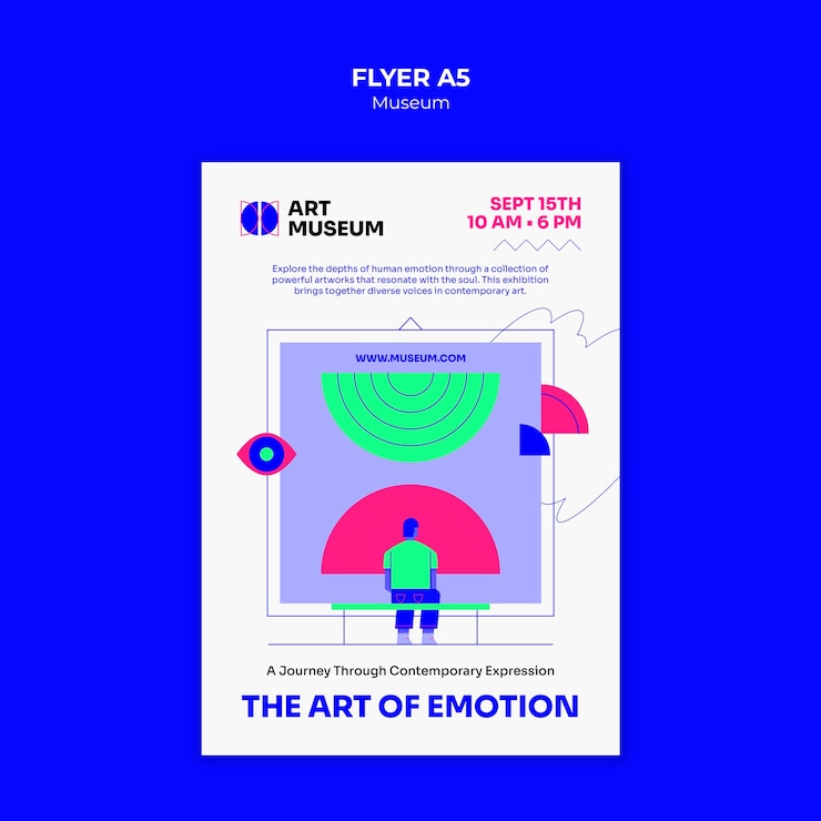 Free PSD museum flyer template design