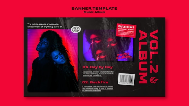 PSD gratuito banner di album musicale