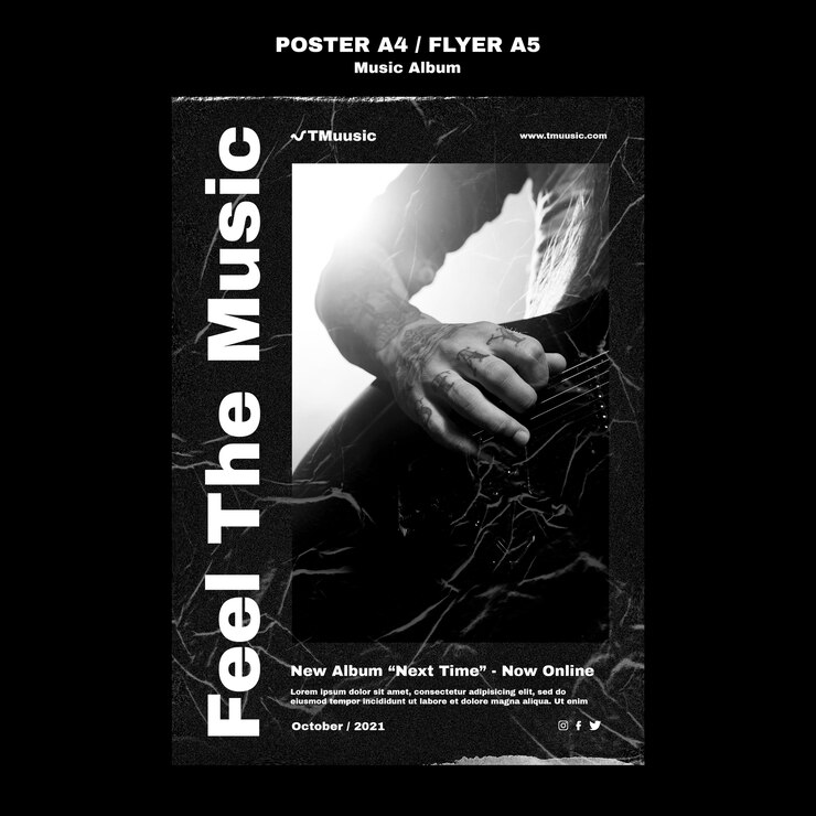 Free PSD music album release poster template