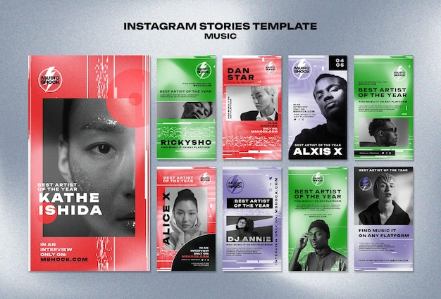 Free PSD music artistry instagram stories collection