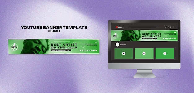 Free PSD music artistry youtube banner template