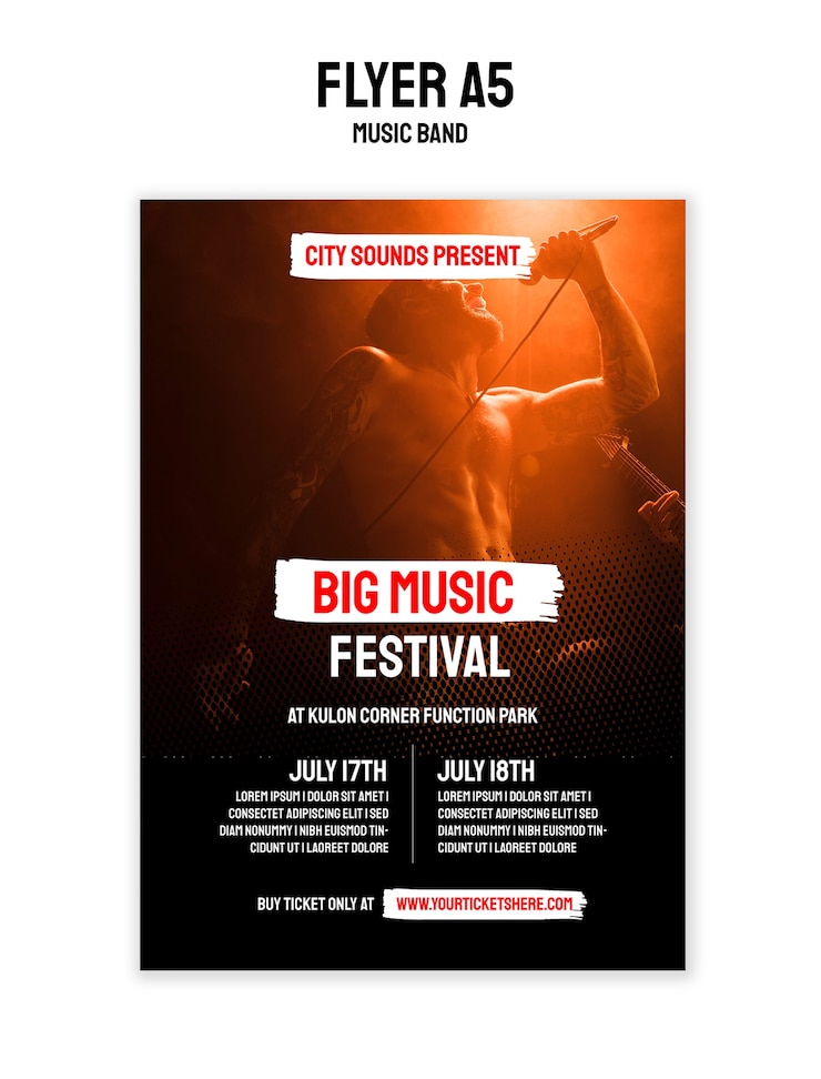 Free PSD music band template design
