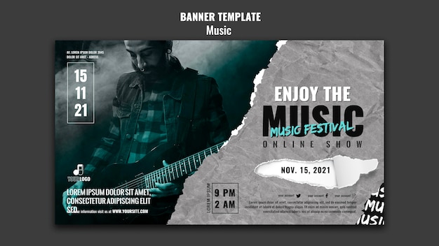 Music banner design template