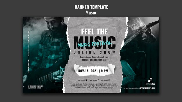 Music banner design template