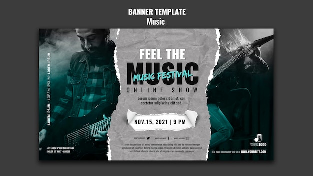 Music banner design template